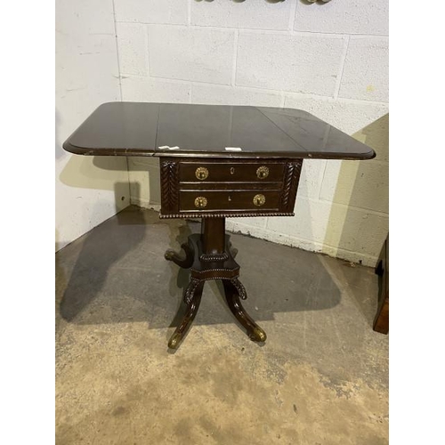 117 - Regency mahogany work table, circa 1820 73H 37-80W 63D