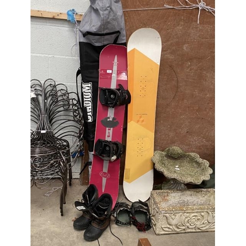 12 - Austrian snow board, Trainblock:56 snow board & a pair of Arrows snowboard boots (no size)