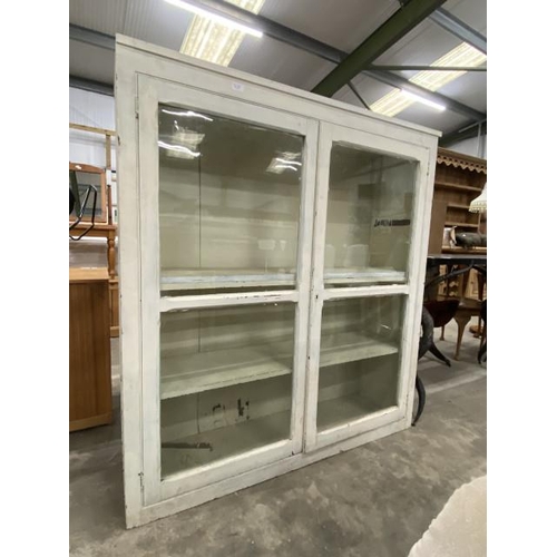 130 - Painted glazed bookcase/display cabinet 139H 129W 38D