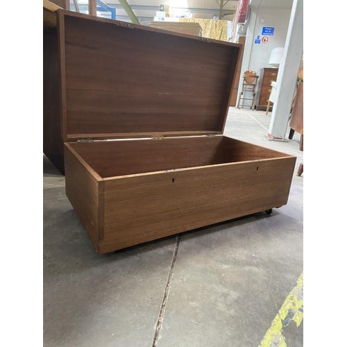 37 - Teak blanket box 31H 81W 44D