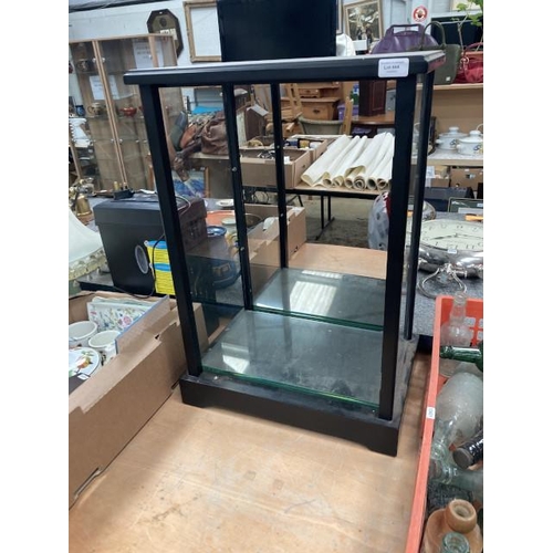 444 - Modern black and glass display cabinet 70H 48W 33D