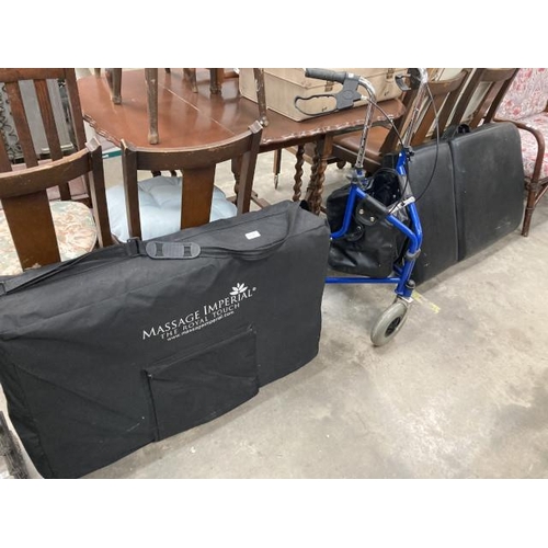 469 - Medequip mobility aid and 2 folding mobile therapists tables