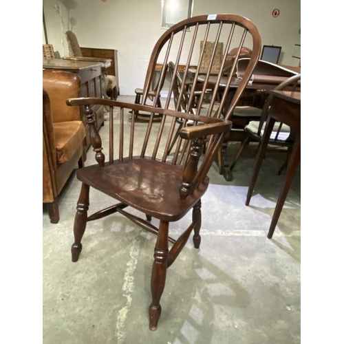 75 - 19th century ash and elm stick back Windsor chair 52W