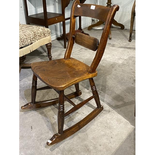 78 - Victorian ash and elm rocking chair