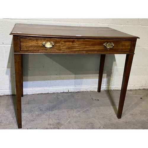 80 - George lll mahogany table with one drawer 73H 91W 54D