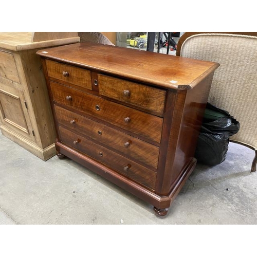 106 - Victorian mahogany chest of drawers 85H 100W 47D (as found)