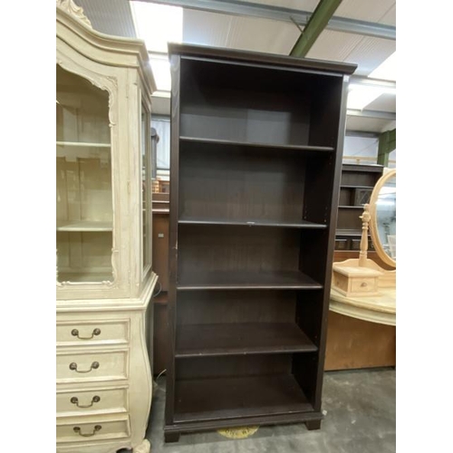 140 - Stained pine bookcase 192H 89W 34D