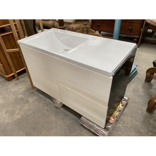 145 - Wall hung contemporary sink unit with drawers 53H 90W 44D