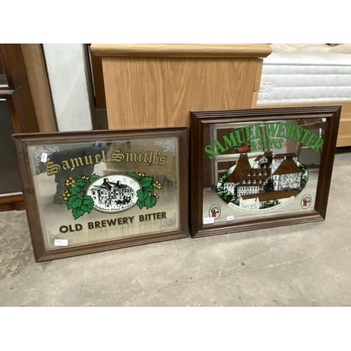 165 - 2 oak framed advertising mirrors 'Samuel Webster & Sons' 56 x 45cm and 'Samuel Smith's' 51 x 40cm