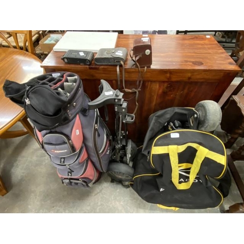 185 - Powakaddy electric golf trolley with lithium battery, cart bag and transit bag, Series golf bag, MT-... 