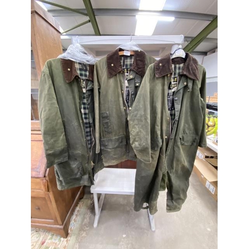 Vintage Barbour A160 Burghley green waxed long coat c34 86cm vintage Barbour A150 Beaufort green