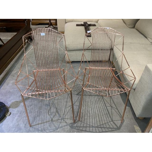 44 - Pair of copper effect side chairs 54W (new)