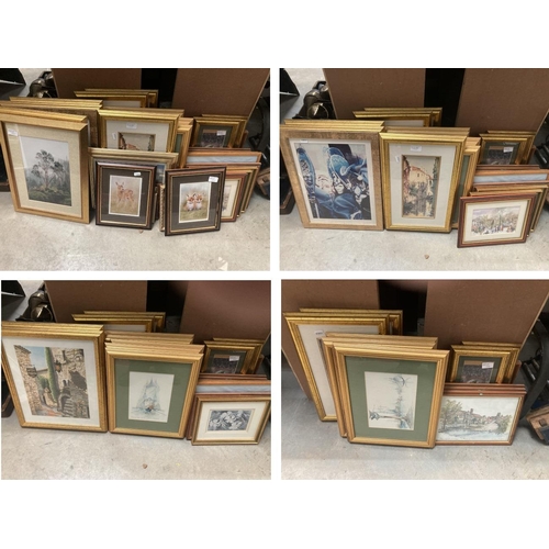 450 - Large collection of mainly gilt framed pictures and prints