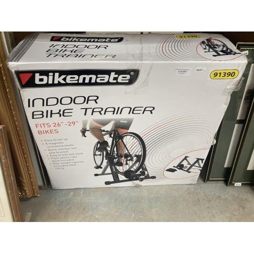 455 - Boxed Bikemate indoor bike trainer fits 26