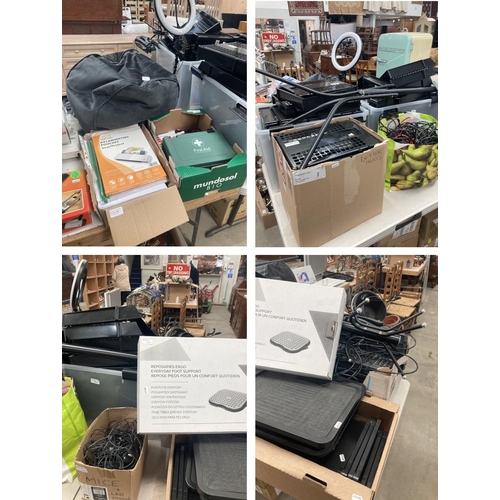 469 - Good collection of office supplies including keyboards, mice, notebook cooler stands, foot supports,... 