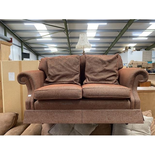 63 - Good quality terracotta upholstered settee 180W