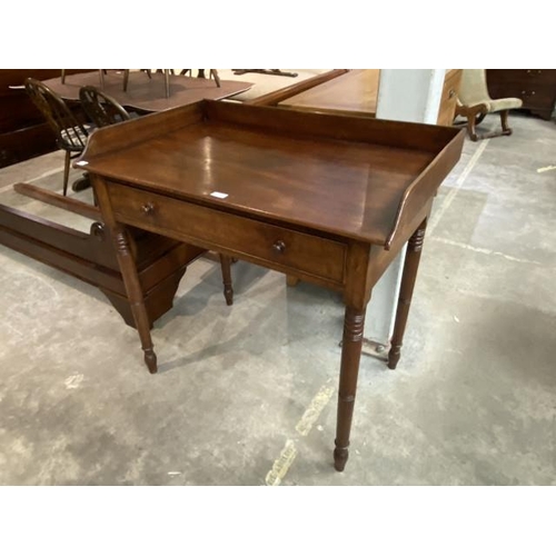 73 - Victorian galleried hall table/desk 90H 92W 58D