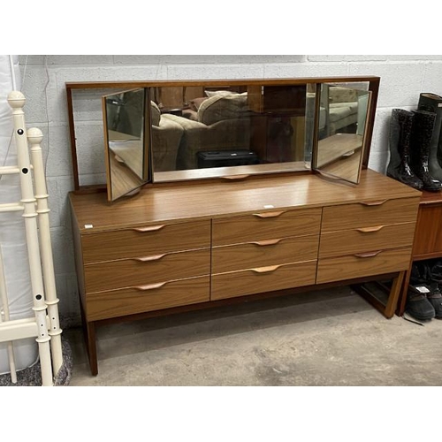 8 - Europa Furniture teak/Formica dressing table 116H 150W 45D