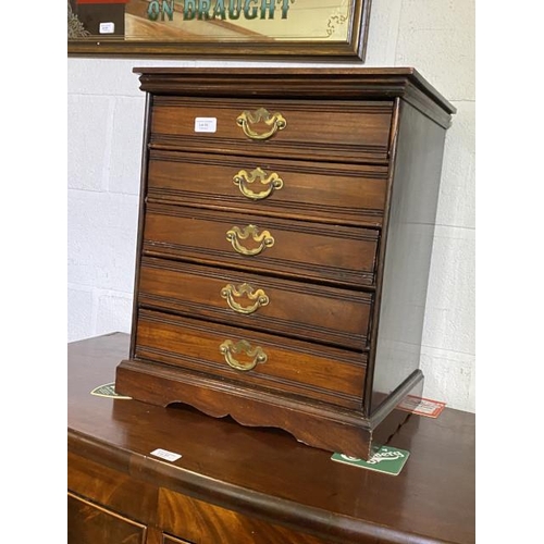 82 - Aesthetic Movement style mahogany 5 drawer music chest with brass handles 54H 45W 33D