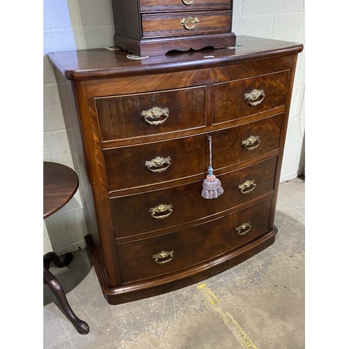 83 - Victorian mahogany bow front chest 111H 104W 53D