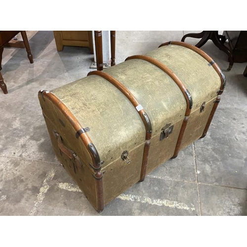 98 - Vintage R.H. Clapham & Co dome top trunk 84W