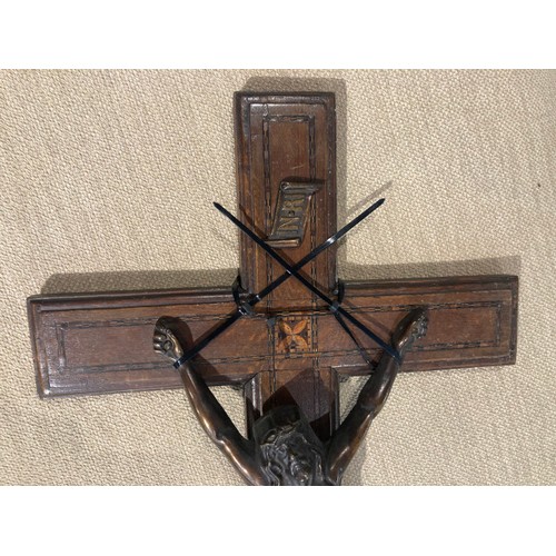 34 - Art Deco oak crucifix 80 x 41cm