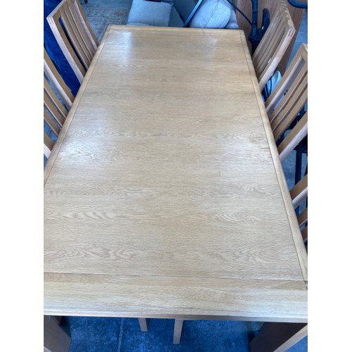 177 - Ercol ‘Bosco’ oak dining table 74H 175W 90D and 6 chairs