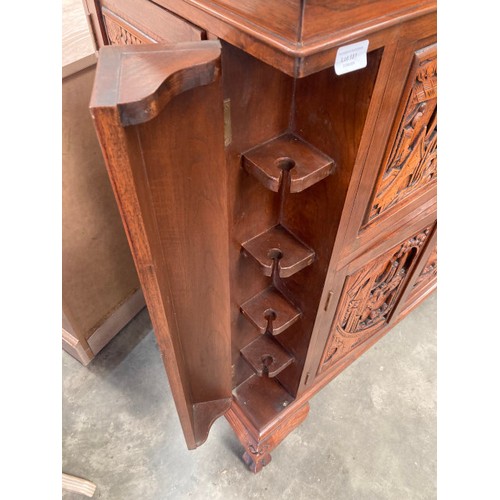 181 - Oriental camphor wood cocktail cabinet 106H 92W 46D