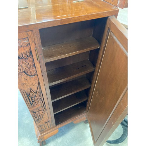 181 - Oriental camphor wood cocktail cabinet 106H 92W 46D