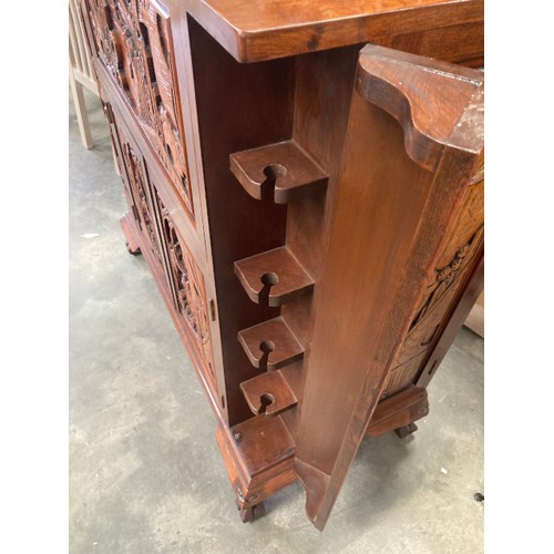 181 - Oriental camphor wood cocktail cabinet 106H 92W 46D