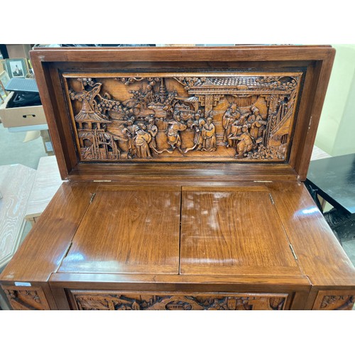 181 - Oriental camphor wood cocktail cabinet 106H 92W 46D