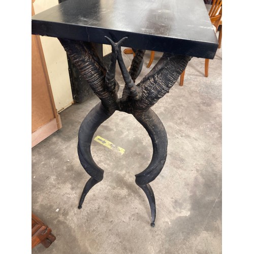 182 - Black horn legs console table 84H 122W 41D