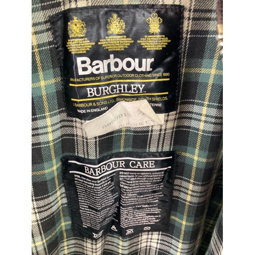 Vintage Barbour A160 Burghley green waxed long coat (c34