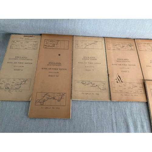 428 - Box of OS maps inc. Army/Air maps, RAF Scotland south west sheet 2, RAF England, North Wales, Rapide... 