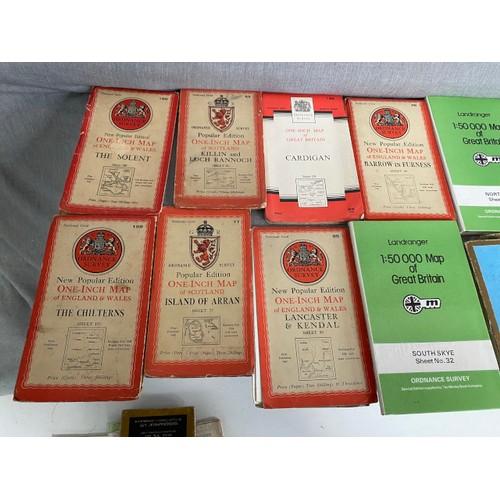 428 - Box of OS maps inc. Army/Air maps, RAF Scotland south west sheet 2, RAF England, North Wales, Rapide... 