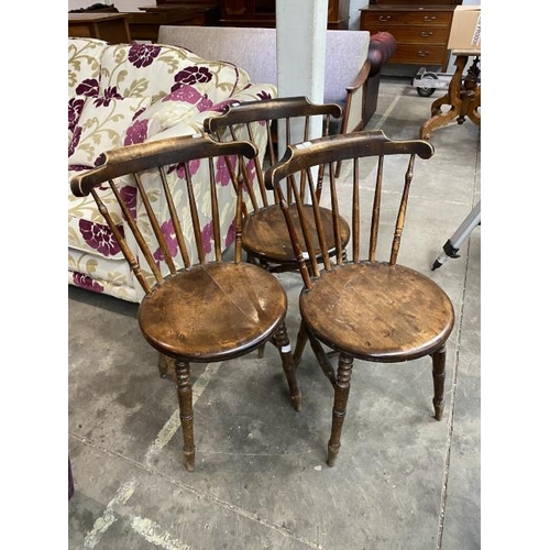 100 - 3 Victorian ‘Penny’ kitchen chairs 51W