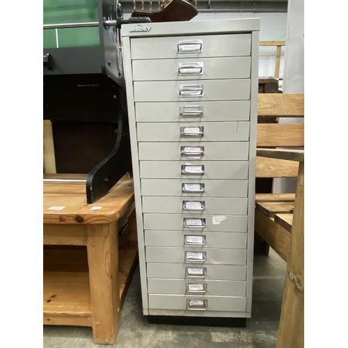 105 - Bisley 15 drawer metal filing cabinet 94H 35W 46D