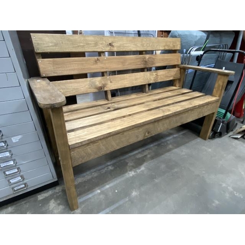 107 - Hand made pine garden bench 134W