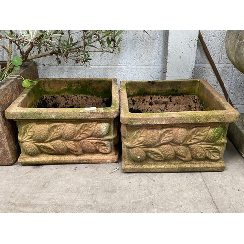 111 - Pair of terracotta planters 25H 40W 40D