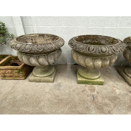 113 - 2 good quality stone planters 65H 75cm diameter (please arrange your own delivery)