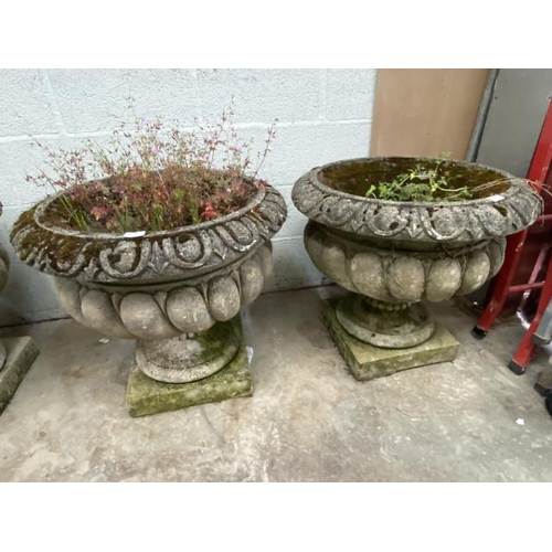 114 - 2 good quality stone planters 65H 75cm diameter (please arrange your own delivery)