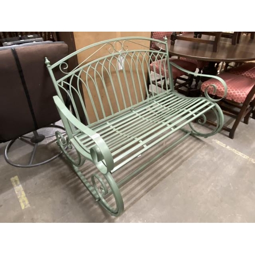 122 - Metal garden rocking bench (new) 119W