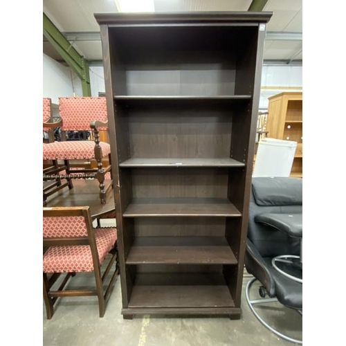 127 - Stained pine bookcase 192H 89W 34D