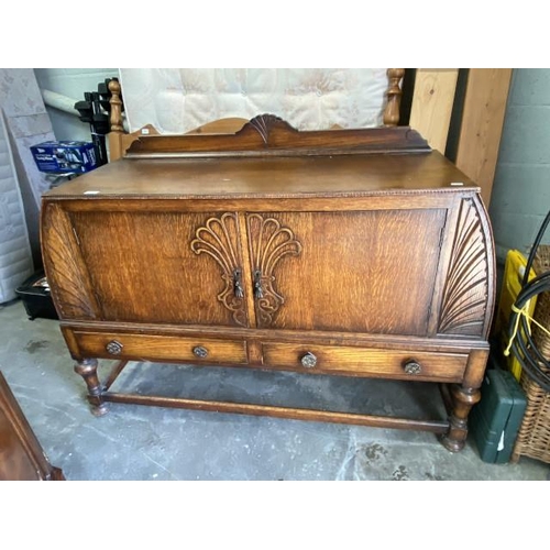 14 - Art Deco oak sideboard 115H 139W 46D