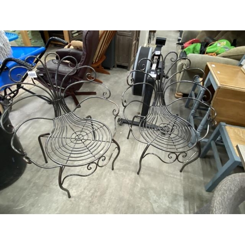 180 - 2 Dutch metal garden chairs (new) 70W