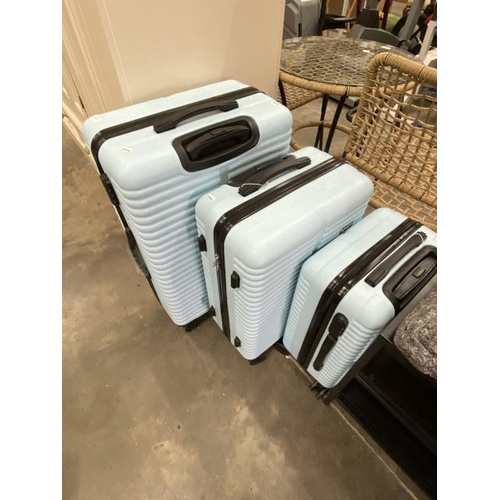 192 - 3 graduated Ahoy suitcases in blue (new)