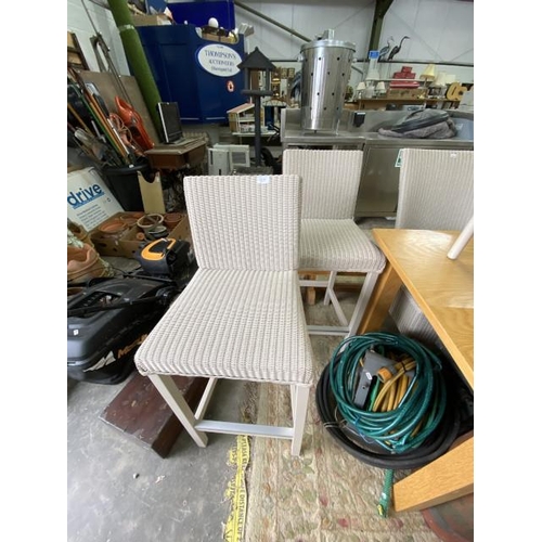 195 - 2 Lloyd Loom ‘Boston’ bar stools in cream (in excellent condition)