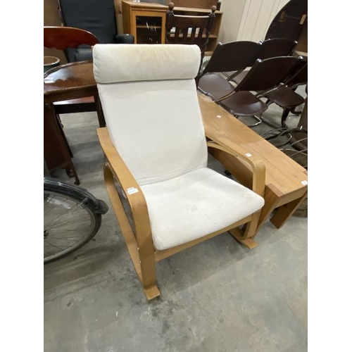 214 - Beech framed Ikea rocking chair 67W