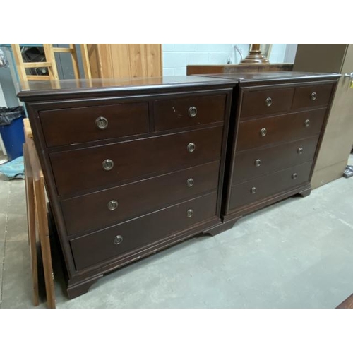 28 - 2x Frank Hudson Ltd mahogany chest of drawers 103H 102W 51D