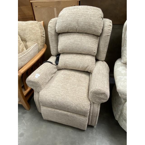 35 - Petite Smiths rise and recline armchair upholstered in Jute (purchased in 2023) 78W